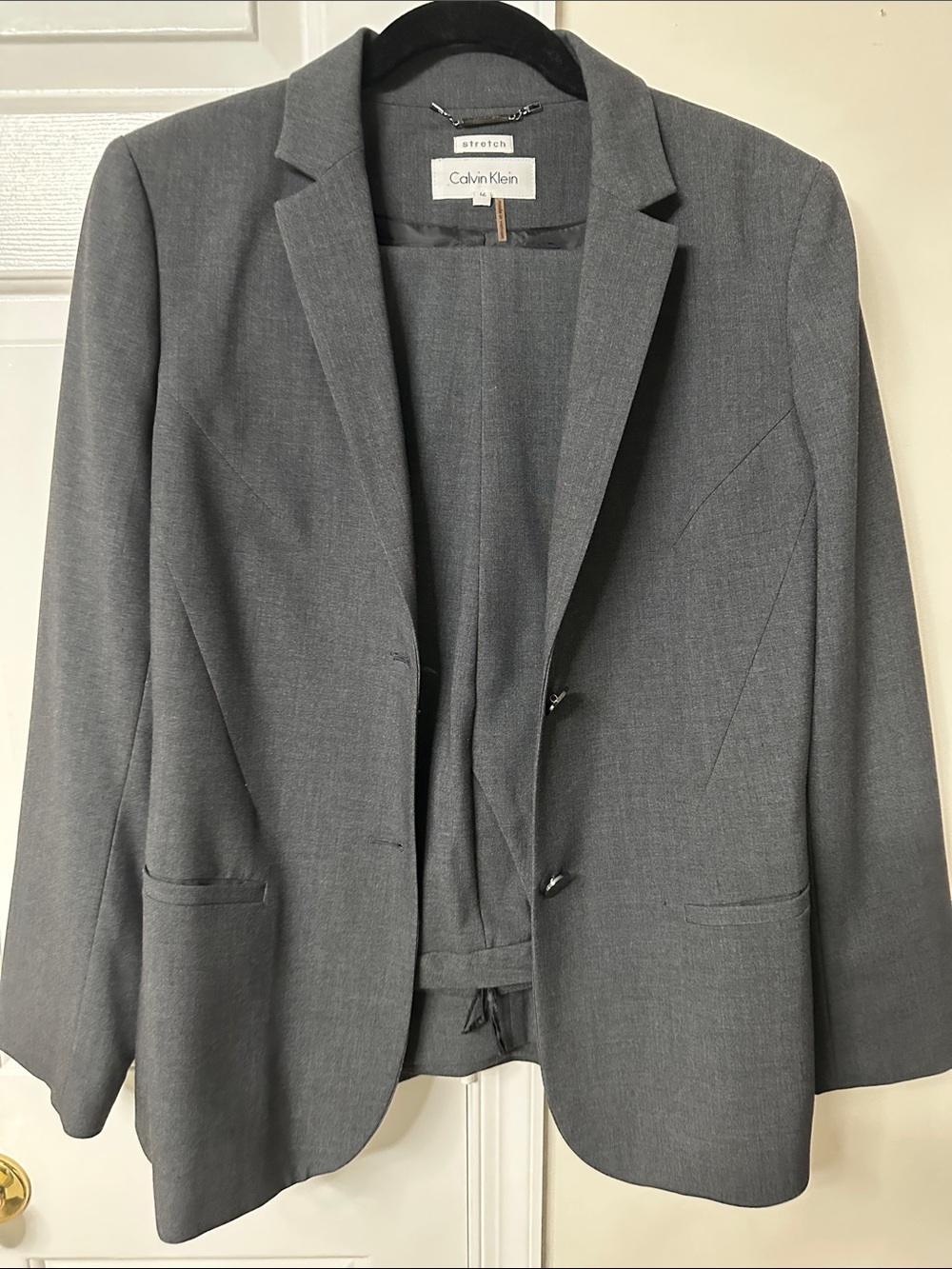 Calvin Klein Women's Gray Stretch Pantsuit